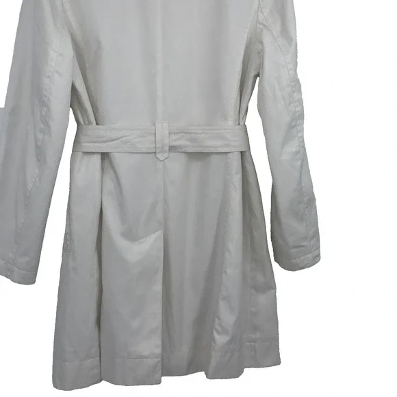 Michael by Michael Kors Women L White Trench Spring Coat Old Money Quiet Luxury - Picture 6 of 10